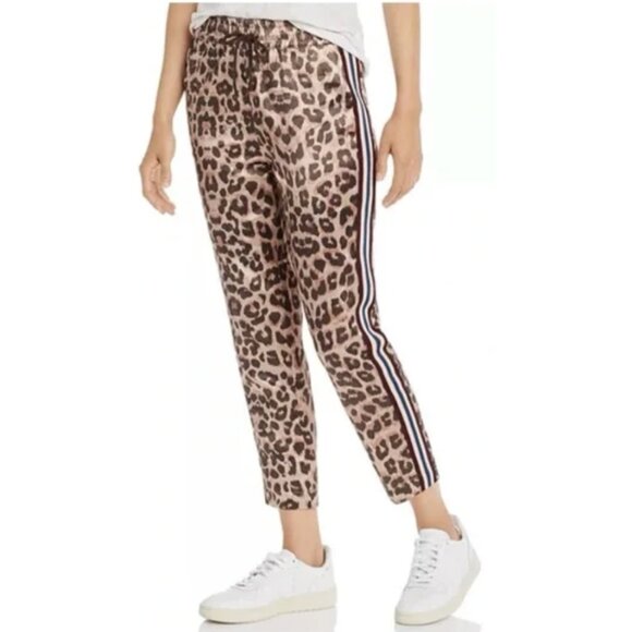 MOTHER The Lounger Ankle Pants in Wildcat Satin Leopard Print Large Mob Wife - Picture 2 of 15